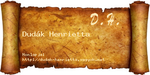 Dudák Henrietta névjegykártya