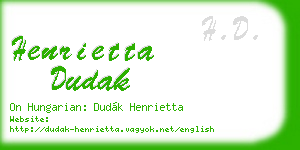 henrietta dudak business card